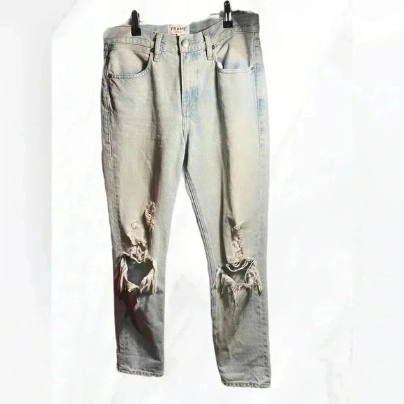 Frame Le pegged “glacier park” straight leg casual 5  pocket denim jean 26 - Picture 2 of 5